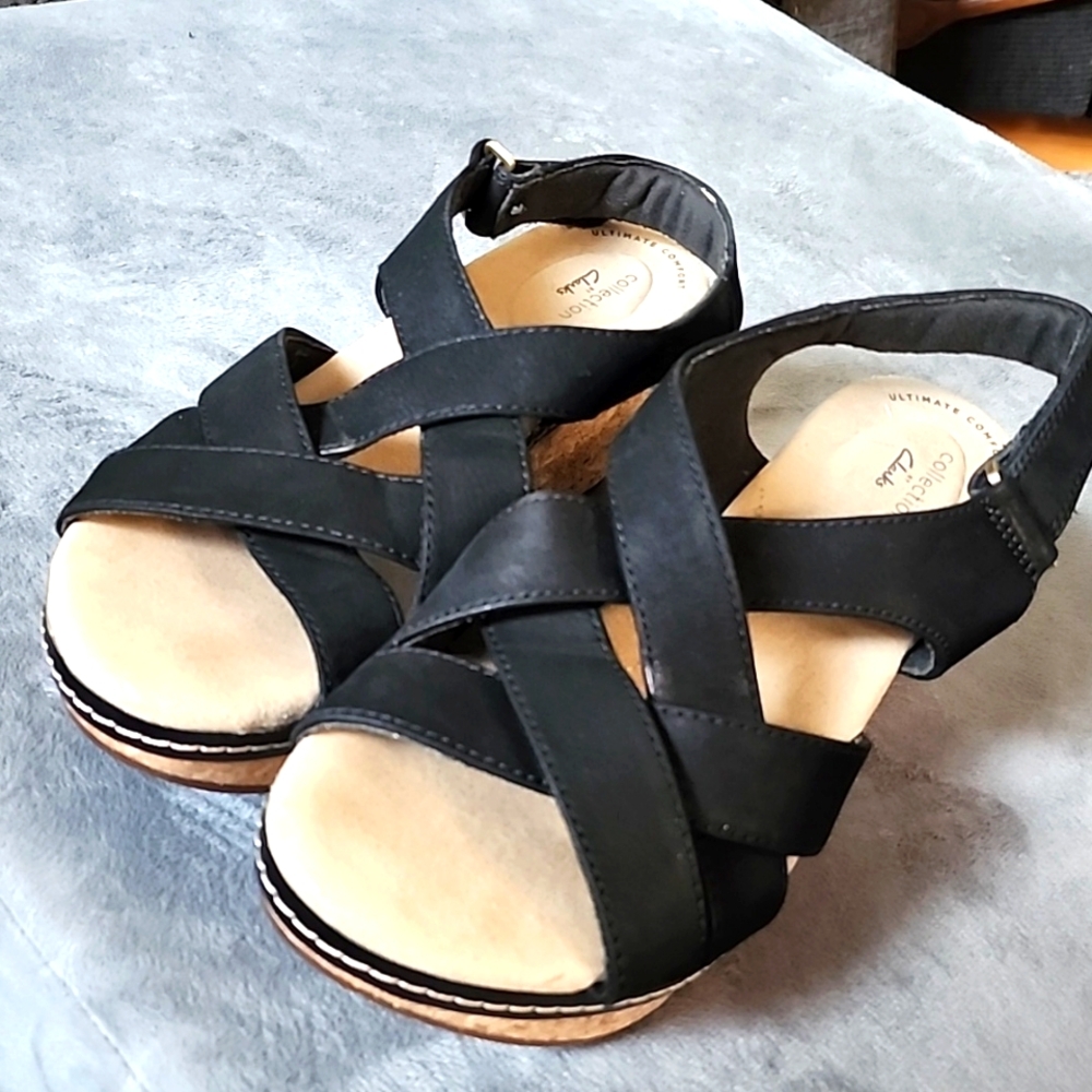 Clarks Women's Annadel Pearl Wedge Sandal Size 8
